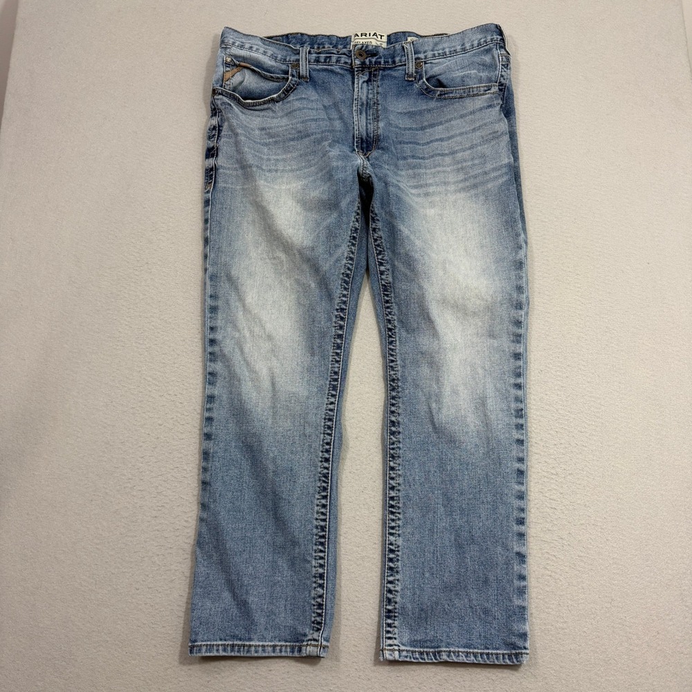 Ariat Jeans Mens 40x30 Blue M4 Relaxed Straight Leg Denim Stretch Workwear